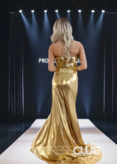 Rosalind |Long Sparkly Gold Prom Dresses Websites With Strapless Mirror Mermaid Slit - Price #price_variant_lowest# - Gold - PromDressClub